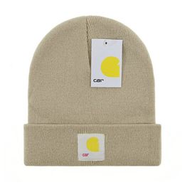 Classic designer autumn winter hot style beanie hats men and women fashion LOGO Carhart 23 Colours knitted cap autumn wool outdoor warm skull caps C-4