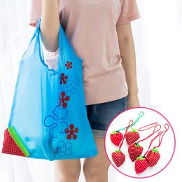 Strawberry Shopping Bags Foldable Reusable Eco-Friendly Storage Handbag Strawberry Folding Tote