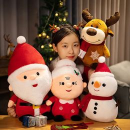 Plush Dolls 234050CM Cartoon Santa Claus Toy Stuffed Elk Snowman Animal Pillow Christmas Gifts For Children Birthday Decor 231020