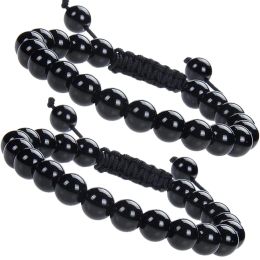 Black Obsidian Bracelet Anklet Prayer Beads String Beads Jewelry Men Women Bracelets