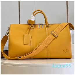 latest top original single luggage turmeric three-color shoulder luxury designer handbag genuine leather men and women large capacity 50cm