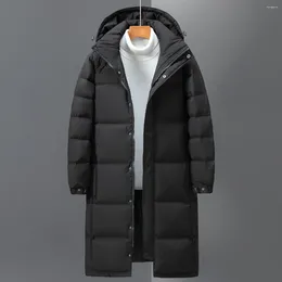 Men's Down 2023 Winter Jacket Hood Feathers Puffer White Duck Long Male Black Parka Coat Warm Autumn Casual Top Size 3XL