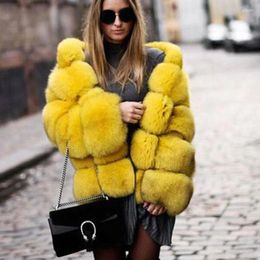 Women's Fur 2023 Tops Female Overcoat Mink Coat Autumn Winter Faux Women Elegant Thick Warm Hooded Jacket For NBH909