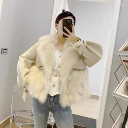 Women's Fur 2023 Autumn And Winter High Quality Hair Splice Mianyang Leather Coat Haining Motorcycle Special