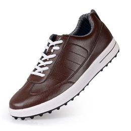 Dress Shoes PGM Men's Golf Shoes Genuine Leather Waterproof Shoes Anti-slip Spikes Sports Golf Sneaker Ventilation Slot Design 231020