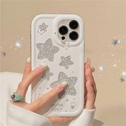 Cell Phone Cases Korean Cute Y2k Star Transparent Case For iPhone 14 13 12 11 Pro Max Plus Lovely Shockproof Protective Soft Cover Funda 231021