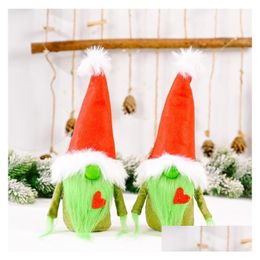 Christmas Decorations Party Favour Christmas Faceless Dolls Gnome Decorations Green Beard Plush Elf Doll Handmade Santa Xmas Tiered Tra Dhsmg