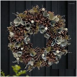 Decorative Flowers & Wreaths Decorative Flowers Christmas Wreath Decorations Green For Wedding Party Living Room Dining Table Closet H Dhna5