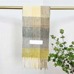 AC women plaid scarf winter shawls cashmere scarf designer thick wraps lady tassel warm scarves rainbow hairy classical checked casual trendy hj01