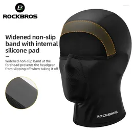 Bandanas ROCKBROS Motorcycle Balaclava Sports Lce Silk Headgear Sun Protection Highly Elastic Fabric Wide Field View Breathable Outdoor