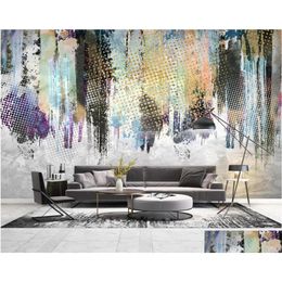 Wallpapers Wallpapers Modern Abstract Iti Art 3D Mural Wallpaper European Retro Ink Mark Golden Living Room Bedroom Tv Background Wall Dhn34