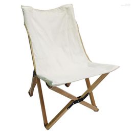 Camp Furniture 2023 Camping Outdoor Beech Wood Butterfly Chair Lazy Garden Fishing Cloth Lunch Break Wind Canvas