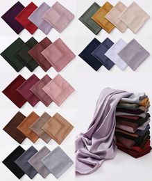 Ethnic Clothing 10pcs Square Satin Hijab Premium Wholesale Scarf Malaysia Shawl Plain Muslim Wraps Soft Turban Headband Foulard