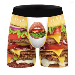 Underpants Skeleton Rose Hamburger Sexy Lips Cucumber 3D Printed Men's Boxers Briefs Shorts Soft Stretchy Underwear Male Panties