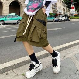 Men's Shorts American Street Hip-hop Solid Colour Multi-pocket Trend Fashion Casual Loose Wide-leg Quick-drying Tooling