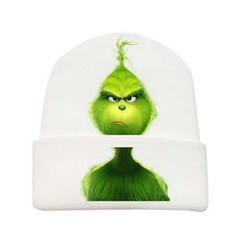 Christmas Hat Fashion For Kids And Adults New Green Fur Monster Grinch Hat Play Anime Surrounding Men's And Women's Warm Knitted Hat