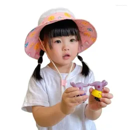 Berets XEONGKVI Europe America Printing Children Sun Hat Spring Summer Brand Big Brim Beach Cotton Net Cap For Boy Girl 3-8 Years