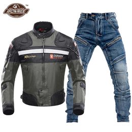 Men's Jackets DUHAN 4 Season Motorcycle Jacket motorcycle Pants Motocross Set Men's Moto Cycling Suit Anti-fall Chaqueta Moto With Protector 231020