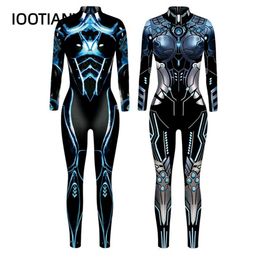 Combat Armor Pattern 3D Printed Halloween Cosplay Costume Women Jumpsuit Bodysuit Adult Carnival Party Clothing