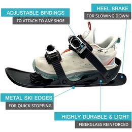 Snowboards Skis Outdoor Skiing Mini Sled Snow Board Ski Boots Ski Shoes Combine Mini Ski Skates for Snow Mini Ski Skates Snowboard Board Adult 231021