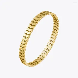 Bangle ENFASHION Double Chain Cuff For Women's Pulseras Stainless Steel Plated Gold Bracelet Cool Stylish Jewelry Easter B232367