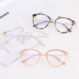 Sunglasses Women Round Frame Anti-UV Blue Rays Glasses Metal Computer Goggles Eyeglasses Unisex Fashion Eyewear Vision Care