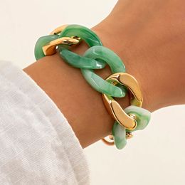 Charm Bracelets IngeSight.Z Green Colour Resin Bangles Acrylic Toggle Lasso Friendship on Hand for Women Wrist Jewellery 231021