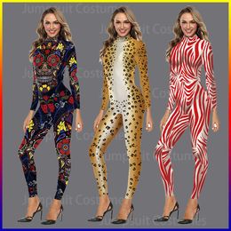FASHION Women Sexy New Jumpsuits Cosplay Costumes Color Party Fancy Dress Catsuit Bodysuit Long Sleeve