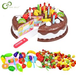 Kitchens Play Food Pretend Set Plastic Fruit Vegetable Toys Children Mini Ktichen Cookware Pot Pan Kids Cook DIY Cutting Game DDJ 231021