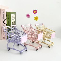 Gift Wrap Creative Mini Shopping Cart Metal Flower Basket Art Packaging Decorative Supplies DIY Decorations For Shops