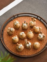 Tea Pets Cute Zodiac Signs Pet Decor Ceramic Mini Retro Puppy Tiger Elephant Handmade Chinese Gongfu Accessories