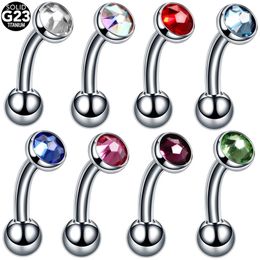 Stud 10Pcs/lot Eyebrow Banana Piercing Crystal Tongue Ring Sexy Women Piercing Daith Earring Body Jewellery 14G 231020