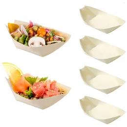 Dinnerware Sets 50 Pcs Sushi Boat Serving Tray Disposable Plate Plastic Platter Dessert Dishes