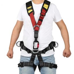 Climbing Harnesses Professional Rock Climbing Harnesses Full Body Safety Belt Climbing Trees Anti Fall Removable Gear Altitude Protect Survival Kit 231021