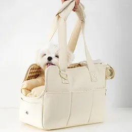 Dog Carrier Pet Shoulder Handbag Portable Outdoor Travel For Small Dogs Cats Sling Easy To Carry White Gray