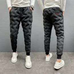 Men's Pants Winter Down Cotton Warm Fashion Solid Colour Thickened Sweatpants Outdoor Leisure High Quality Thermal Trousers 231020