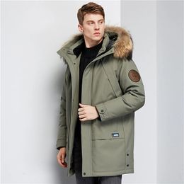 Men's Vests Autumn/Winter High Quality Mens White Duck Down Jacket Men Hooded Mid-Length Coat Fur Collar Parka Male Size M-3XL 231020