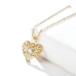 Pendant Necklaces Fashion Crystal Heart For Women Cute Love Gift Mom Mother Anniversary Jewellery 18k Gold Plated Jewellery