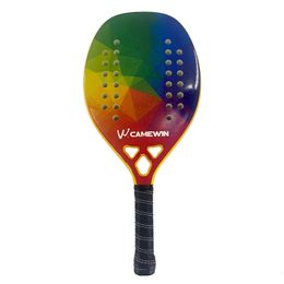 Squash Racquets CAMEWIN 100% Full Carbon Fibre Beach Tennis Racket Rough Surface No Glass Fibre With Cover Bag One Overglue Gift High Quality 231020
