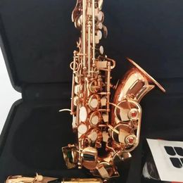 Original 922 structure style B-bend curved soprano saxophone brass gold-plated professional sax soprano playing instrument 00