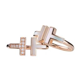 Simplicity CNC Desinger Tiff Ring Women's Fashion Titanium Steel Gold -plated Rose Gold Couples Wholesale