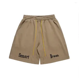 Men's Shorts Breathable Casual Pants With Alphabet Embroidery And Elastic Waistband Ideal For Summer