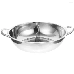 Double Boilers Stainless Steel Pot Mandarin Duck Sauce Pan Lid Shabu Divider Multi-purpose