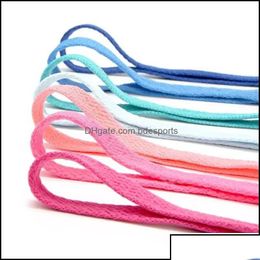 Charms Shoe Parts Accessories Shoes Colourf Flat Polyester Shoelaces Dress Canvas Lace Sneaker Boots Laces Unisex Strings Shoelace O Dh1Ij