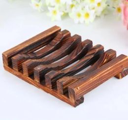 High-end Natural Wooden Bamboo Soap Dish Tray Holder Storage Soap Rack Plate Box Container for Bath Shower Plate Bathroom