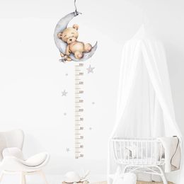 Wall Stickers Cute Bear Height Measure Wall Sticker for Kids Rooms Children Boys Girls Baby Room Decoration Growth Chart Metre Wallpaper 231020
