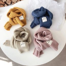 Scarves Kids Scarf Autumn Winter Korean Fashion Children's Knitting Baby Bib Wool Knitting Winter Versatile Female Warm Girl Boy 231021