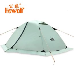 Tents and Shelters Hewolf 2 Person Waterproof Camping Tent For Outdoor Recreation Double Layer 4 Seasons Hiking Fishing Beach Tourist Tents 231021