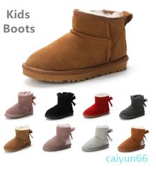 Kids Boots Over The Knee Children Classic Snow Boot Winter Bowknot Full Fluffy furry Satin Ankle Preschool Enfant Child Kid Toddler Girl Boy Tod Booties