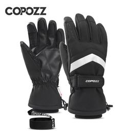 Ski Gloves COPOZZ Winter Ski Gloves Men Waterproof Warm Snowmobile Gloves Women Thicken Thermal Snow Gloves With Touchscreen Function 231021